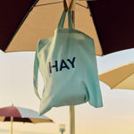 HAY Tote Bag Icy blue_Terrazza Parasol Octagon off white and burgundy.jpg