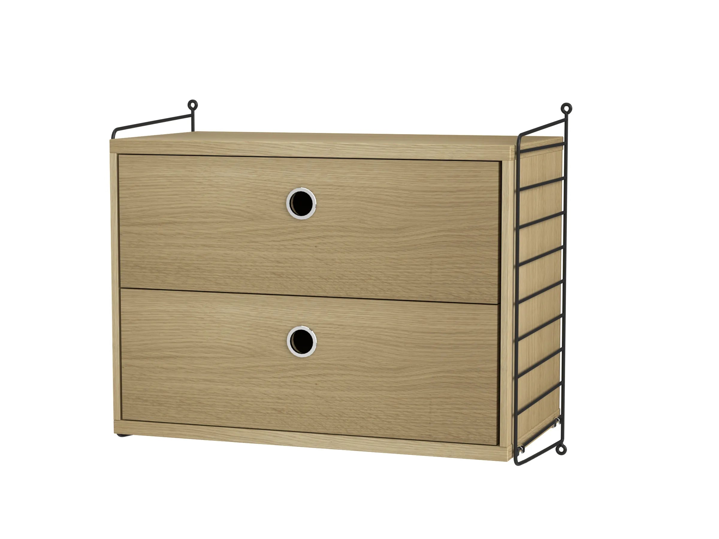 String samsetning – Svefnherbergi A – Svart/Eik