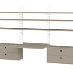 String samsetning – Skrifstofa F – Hvítt/Beige