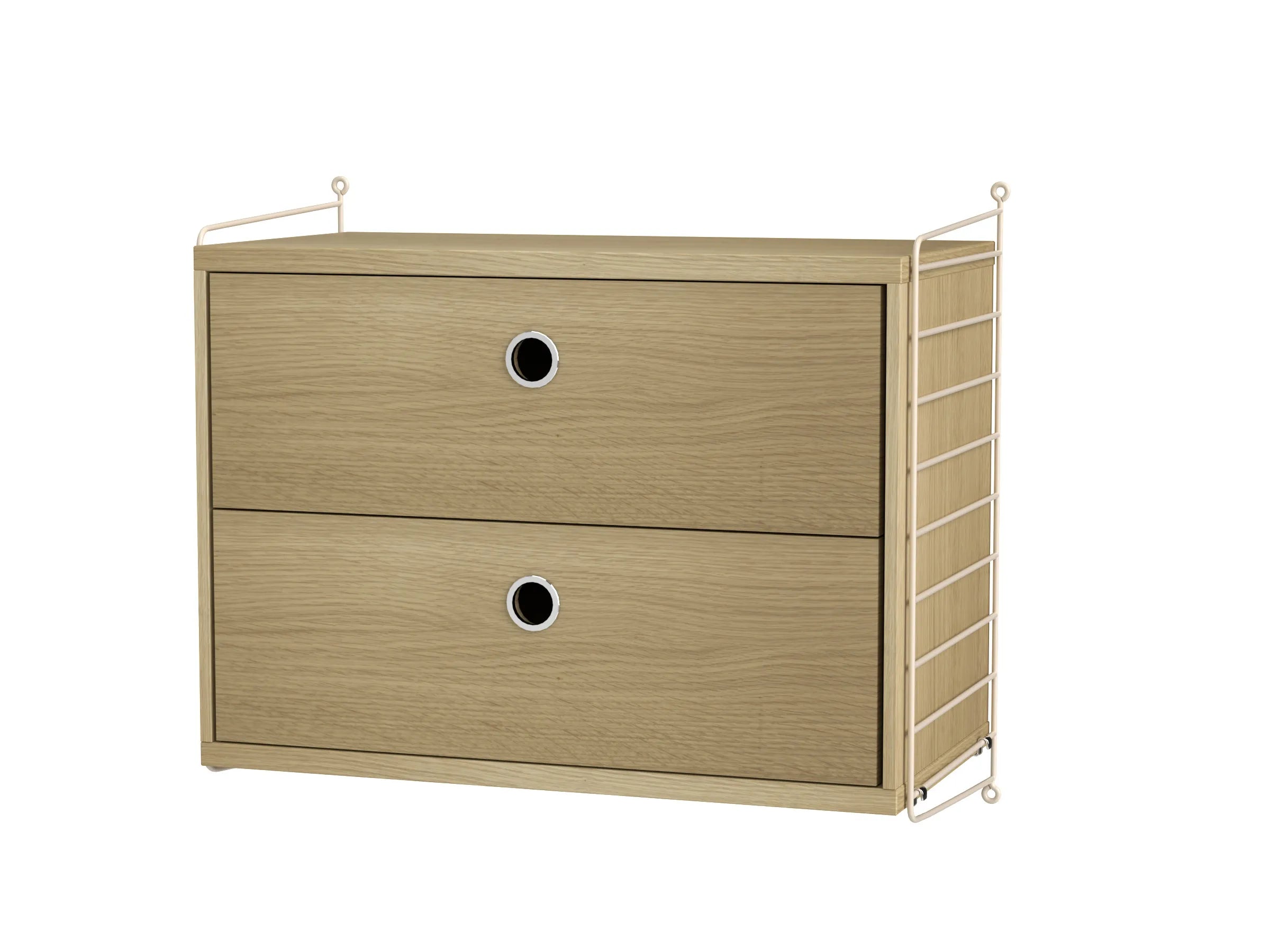 String samsetning – Svefnherbergi A – Beige/Eik