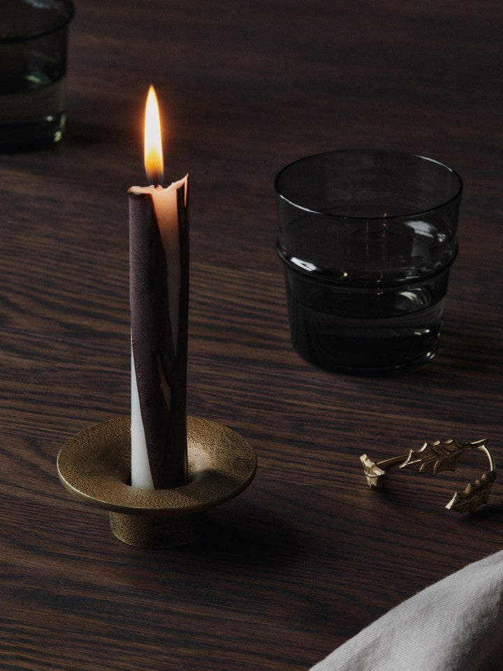 FermLiving_Holiday2025_SootheCandleHolder_BrassFinish_1104271987_DrypCandles_SetOf2_DarkChocolate_1104271819_BoyaLowGlasses_1104272028_HollyLeafNapkinRings_SetOf4_Brass_1104271779 (1).jpg