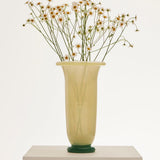 Empire Vase L sand with lemon rim and green base (1).jpg