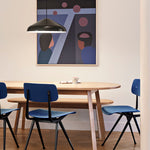 Result Chair dark blue wb lacquer oak seat black frame_Triangle Leg Table wb lacquer oak_Pao Steel Pendant 470 soft black.jpg