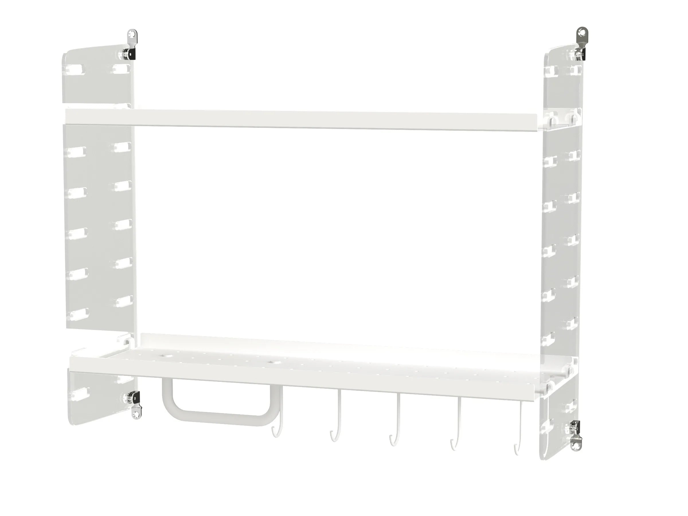 String samsetning – Baðherbergi F – Clear perspex/Hvítt