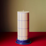 Column Candleholder M royal blue_Column Candle M off white_blue grid check.jpg