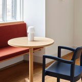 Pastis Armchair steel blue wb lacquered ash_Pastis Table dia70xH74 wb lacquered plywood oak_Apollo Portable 02.jpg
