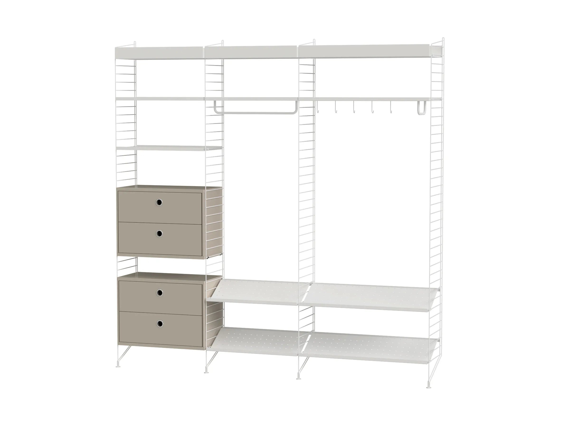 String samsetning – Forstofa P – Beige/Hvítt
