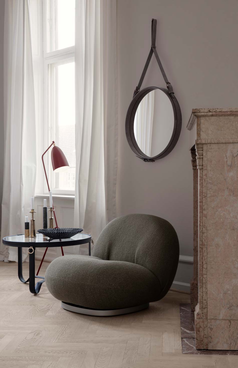 AdnetCoffeeTableCircular_GrasshoppaFloorLamp_AdnetWallMirrorAlcantara_PachaLoungeChair.jpg
