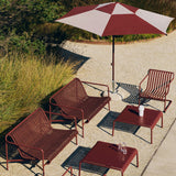 Terrazza Parasol Octagon_Palissade Cantilever Lounge Chair Low iron red_Palissade Cord Lounge Bench.jpg