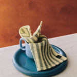 Canteen Dish Cloth yellow and green mix_Barro Plate Ø18 dark blue_Barro Cup light blue.jpg