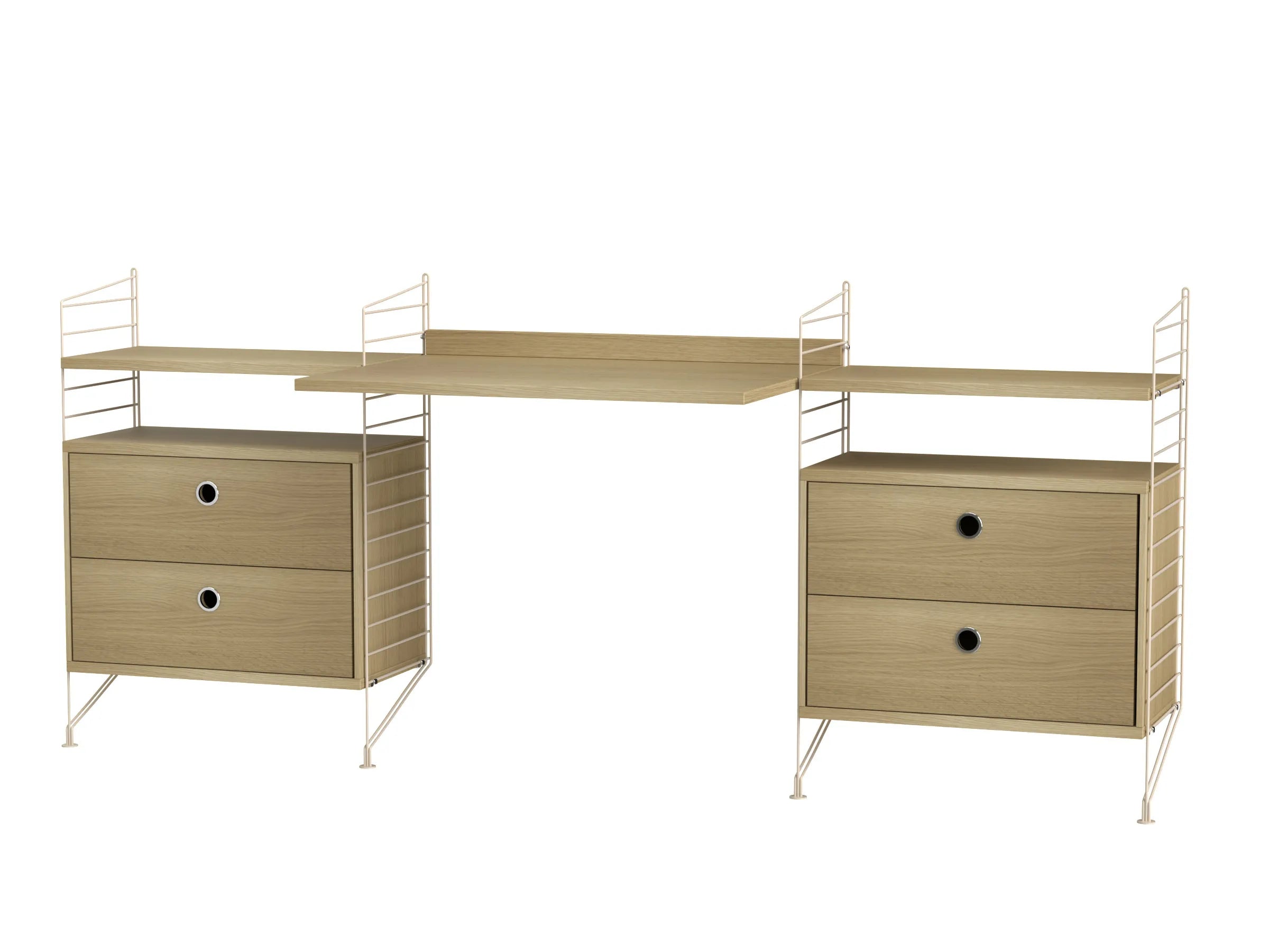 String samsetning – Skrifstofa C – Beige/Eik