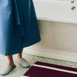 Waffle Slippers Stripe Dusty blue_Stripe Bath Mat burgundy_Waffle Bathrobe dusty blue.jpg
