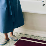 Waffle Slippers Stripe Dusty blue_Stripe Bath Mat burgundy_Waffle Bathrobe dusty blue.jpg