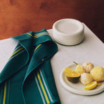 Canteen Tea Towel green and yellow_Barro Plate dia18 off white_Barro Plate dia24 off white.jpg