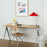 Result Chair wb lacquer oak beige frame_Pyramid Table 01 matt lacquer oak beige frame_Matin Table Lamp bright red shade.jpg