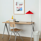 Result Chair wb lacquer oak beige frame_Pyramid Table 01 matt lacquer oak beige frame_Matin Table Lamp bright red shade.jpg