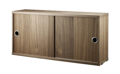 Skápur m/rennihurðum 78x20x37 - Hnota