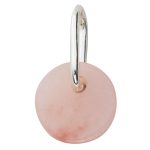 Skart/plata 6mm, Pink Opal silfurfesting