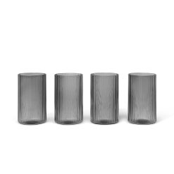 Glas RIPPLE VERRINES 4/pk Smoked Grey