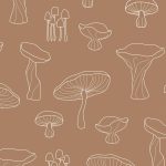 Servíettur FUNGI 33x33 hazelnut/white