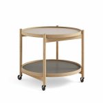 Bakkaborð Ø60 eik/olía, ljgrá/dökkgrá