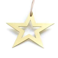 Jólaskraut STAR útlínur brass