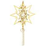 Jólatréstoppur STJARNA stór gull