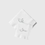 Servíettur SKÍRN hvítar m/silfri