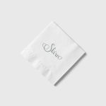 Servíettur SKÍRN hvítar m/silfri