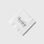 Servíettur FERMING hvítar m/svörtu