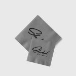 Servíettur SKÁL Í BOÐINU gráar m/svörtu