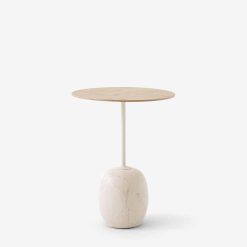 Borð LATO LN8 ROUND Ø40 H50 - Oak & Crema Diva Marble