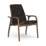 Stóll LAMINETT hnota/lakk, gæra Espresso