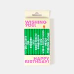 Afmæliskerti WISHING YOU, grænn