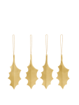Jólaskraut HOLLY LEAF 4/pk brass