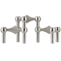 Kertastjaki STOFF 3/pk brushed chrome
