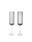 Kampavínsglas FLUTES RIPPLE 2/pk sm.grey
