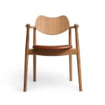 Stóll REGATTA eik/olía, bólstruð seta