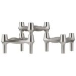 Kertastjaki STOFF BMF 3/pk brushed chrom