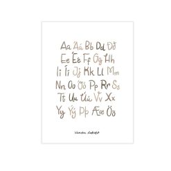 Stafrófsplakat 30x40 brúnt