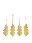 Jólaskraut OAK LEAF 4/pk brass