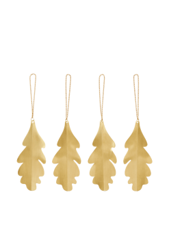 Jólaskraut OAK LEAF 4/pk brass