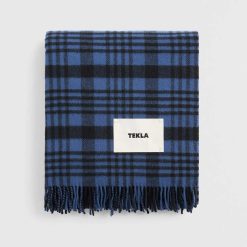 Teppi Lambsull 140x200 Blue Plaid