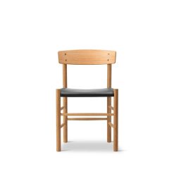 Stóll J39 eik/olía, leður Omni