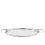 Lok á pott, flatt m/gleri Ø24cm SS