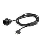 Perustæði f/borðlampa E27 2,4m svart