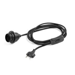 Perustæði f/borðlampa E27 2,4m svart