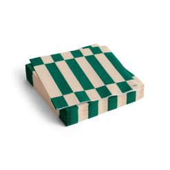 Servíettur PATTERN 20/pk off-wh/green