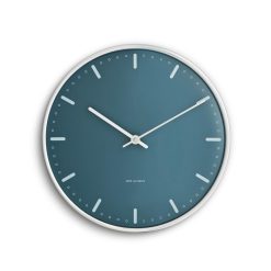 Veggklukka AJ CITY HALL Ø29 blá/chrome