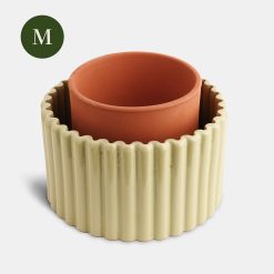 Blómapottur PAULA medium sage green